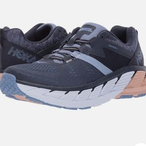 HOKA tennis shoes Blue/ Peach